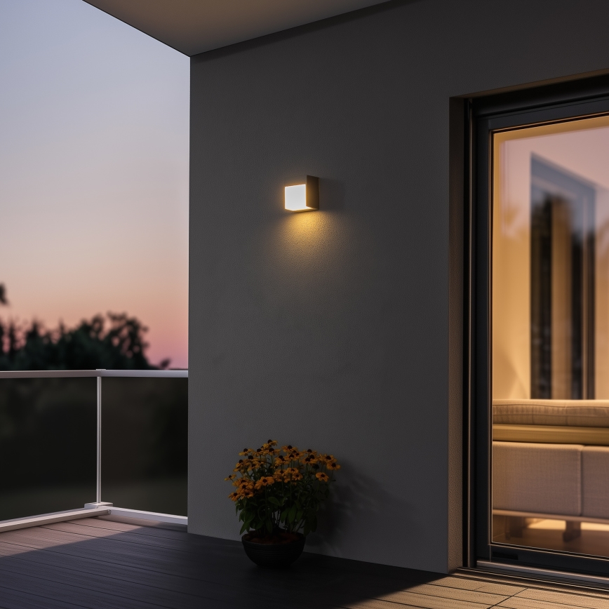 Brilagi - Udendørs LED væglampe TERNI LED/12W/230V grå IP44