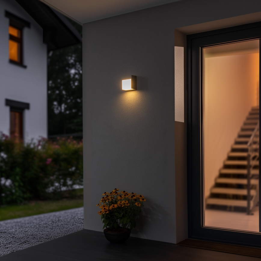 Brilagi - Udendørs LED væglampe TERNI LED/12W/230V grå IP44