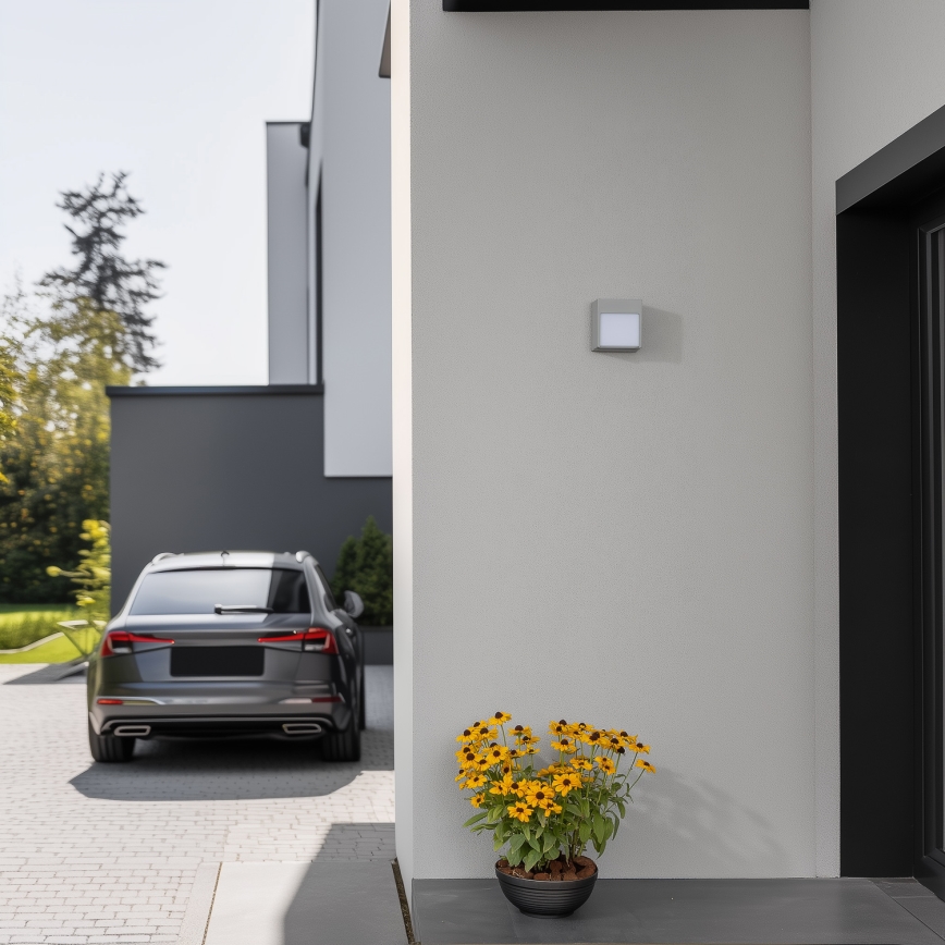 Brilagi - Udendørs LED væglampe TERNI LED/12W/230V grå IP44