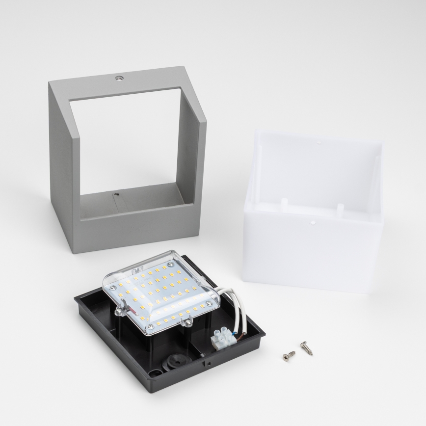 Brilagi - Udendørs LED væglampe TERNI LED/12W/230V grå IP44