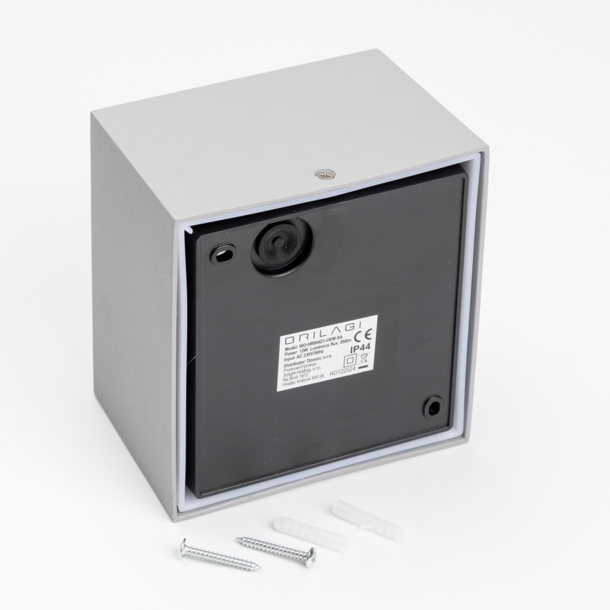 Brilagi - Udendørs LED væglampe TERNI LED/12W/230V grå IP44