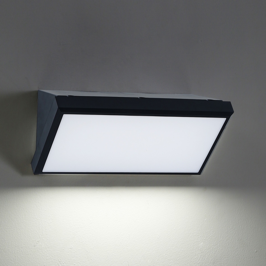 Brilagi - Udendørs LED væglampe TRIANGLE LED/20W/230V 3000/4000/6500K sort IP65