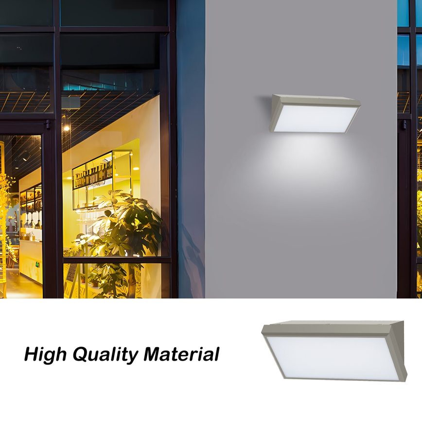 Brilagi - Udendørs LED væglampe TRIANGLE LED/20W/230V grå IP65