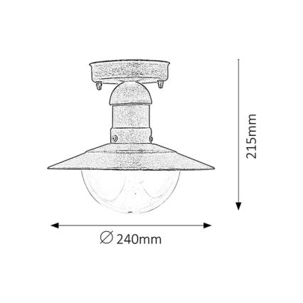 Brilagi - Udendørs loftlampe MOLDE 1xE27/60W IP44 bronze/patina