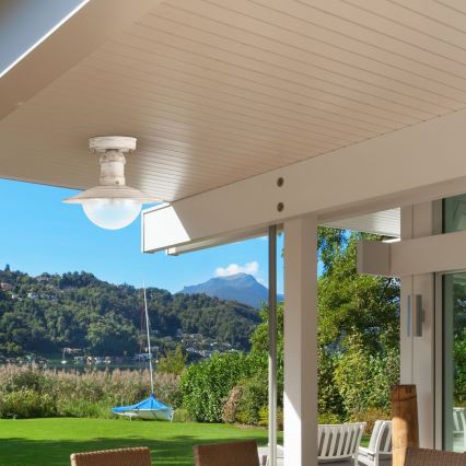 Brilagi - Udendørs loftlampe MOLDE 1xE27/60W IP44 hvid/patina