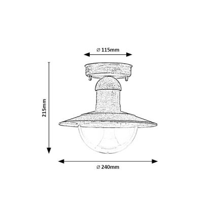 Brilagi - Udendørs loftlampe MOLDE 1xE27/60W IP44 hvid/patina