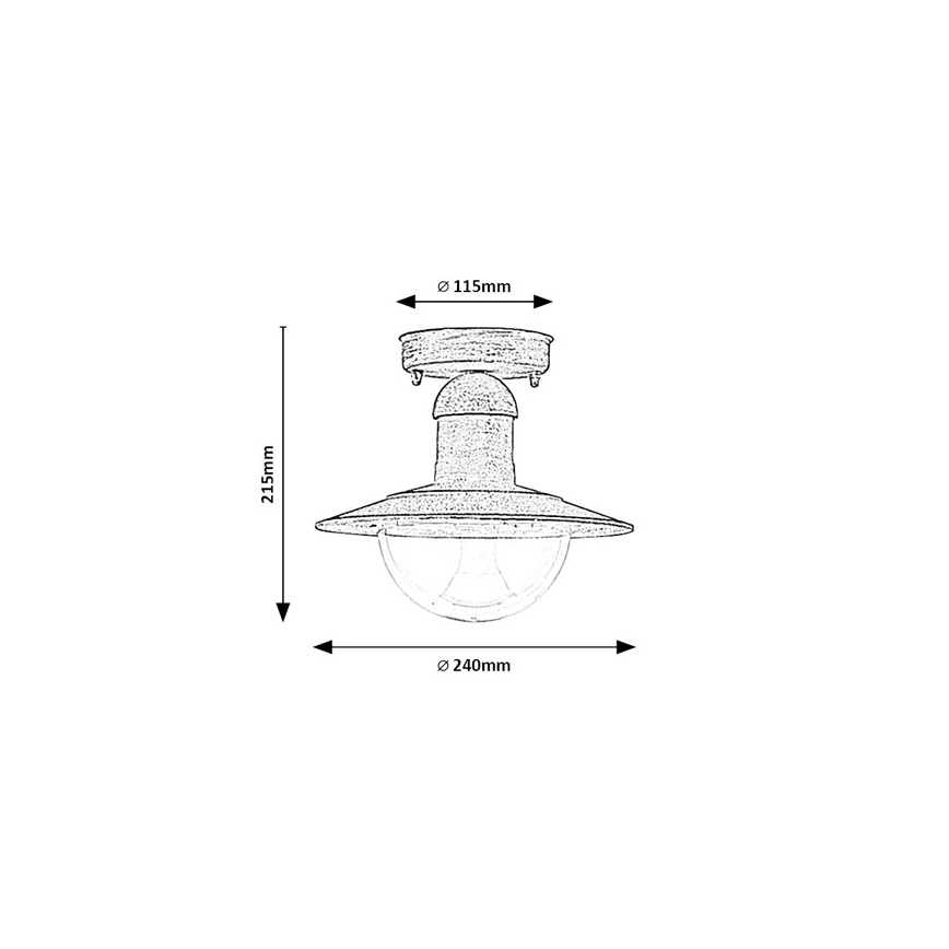 Brilagi - Udendørs loftlampe MOLDE 1xE27/60W IP44 hvid/patina