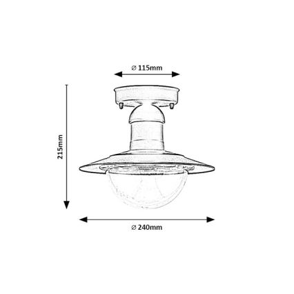 Brilagi - Udendørs loftlampe MOLDE 1xE27/60W IP44 sort