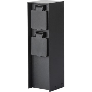 Brilagi - Udendørs stikkolonne PILLAR 2Z SCHUKO 230V IP44 sort
