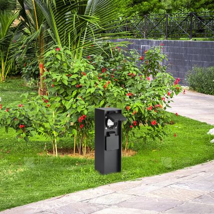 Brilagi - Udendørs stikkolonne PILLAR 2Z SCHUKO 230V IP44 sort
