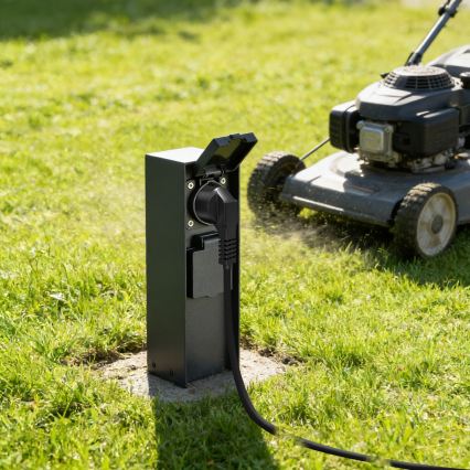 BRILAGI - Udendørs stikkolonne PILLAR 2Z SCHUKO 230V IP44 sort