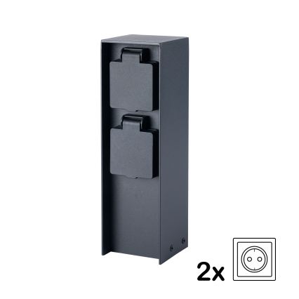 BRILAGI - Udendørs stikkolonne PILLAR 2Z SCHUKO 230V IP44 sort