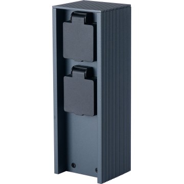 Brilagi - Udendørs stikkontaktssøjle PILLAR 2Z SCHUKO 230V IP44 antracit