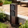Brilagi - Udendørs stikkontaktstolpe PILLAR 2Z SCHUKO 230V IP44 brun