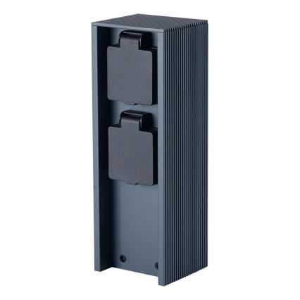 Brilagi - Udendørs stiksøjle PILLAR 2Z SCHUKO 230 V IP44 antracit
