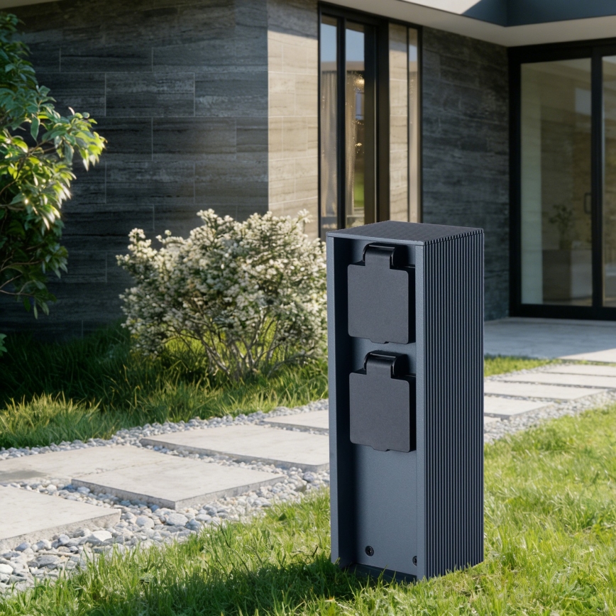 Brilagi - Udendørs stiksøjle PILLAR 2Z SCHUKO 230 V IP44 antracit