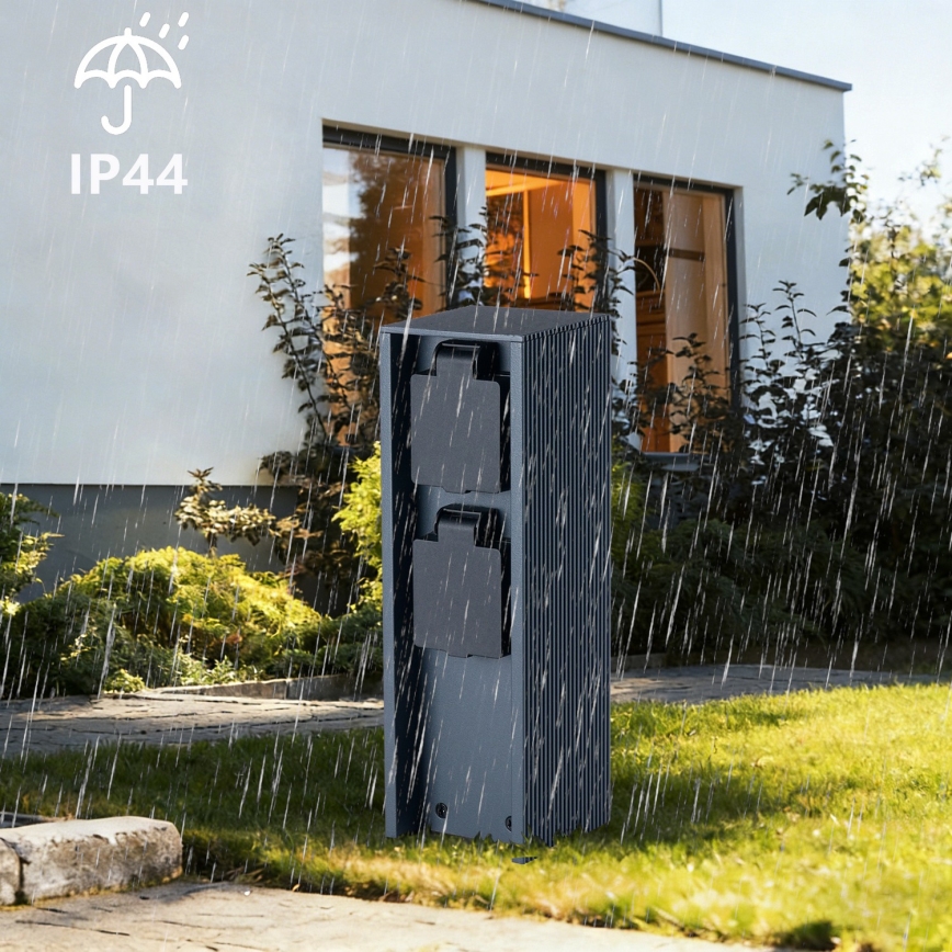 Brilagi - Udendørs stiksøjle PILLAR 2Z SCHUKO 230 V IP44 antracit