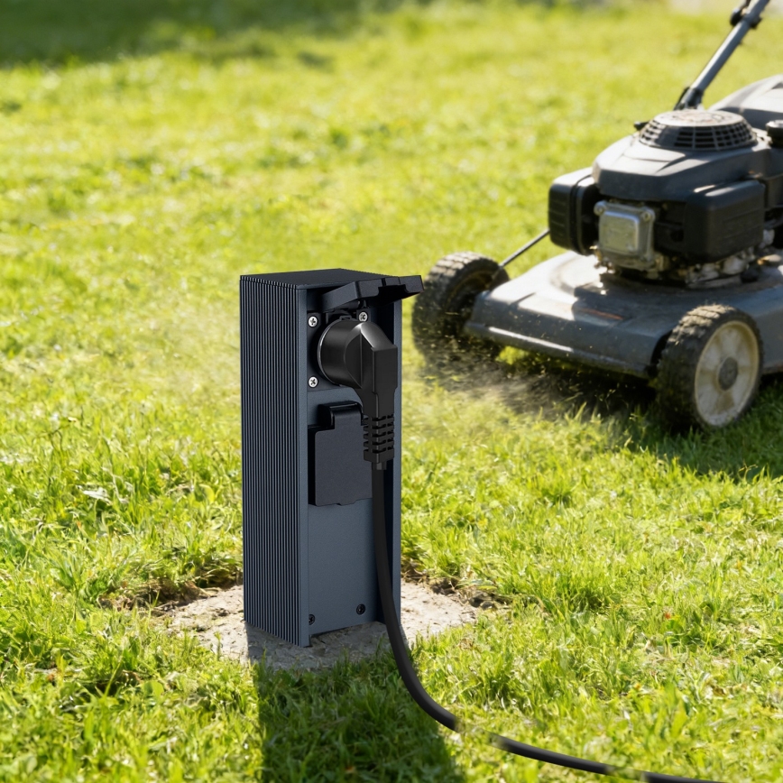 Brilagi - Udendørs stiksøjle PILLAR 2Z SCHUKO 230 V IP44 antracit