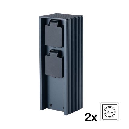 Brilagi - Udendørs stiksøjle PILLAR 2Z SCHUKO 230 V IP44 antracit