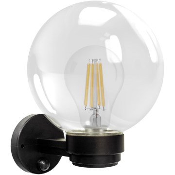 Brilagi - Udendørs vægarmatur med bevægelsessensor HARBOR 1xE27/40W/230V IP33 sort/klar