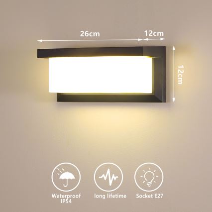 Brilagi - Udendørs væglampe BRICKY 1xE27/60W/230V antracit IP54