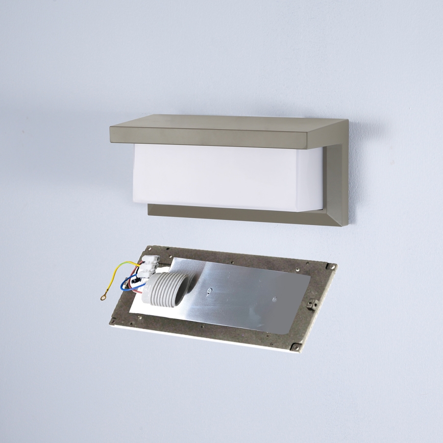 Brilagi - Udendørs væglampe BRICKY 1xE27/60W/230V grå IP54