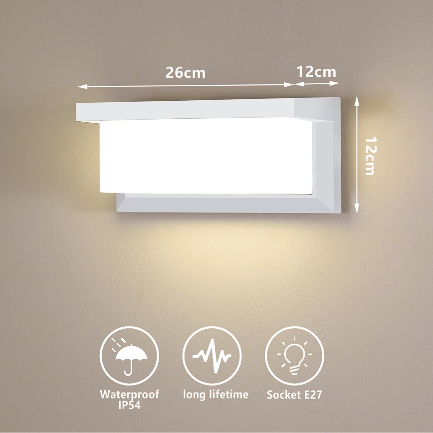 Brilagi - Udendørs væglampe BRICKY 1xE27/60W/230V hvid IP54