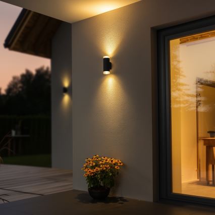 Brilagi - Udendørs væglampe MATERA 2xGU10/30W/230V antracit IP54