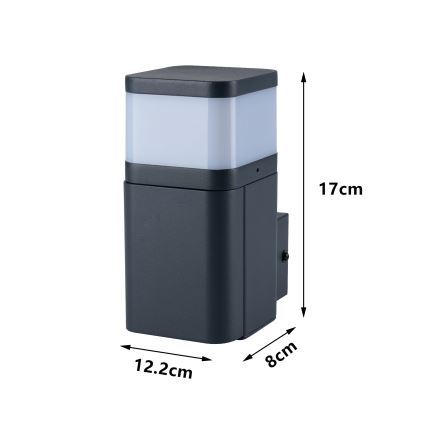 Brilagi - Udendørs væglampe med SCHUKO-stik PILLAR 1xG9/11W/230V IP44 antracit