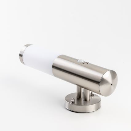 BRILAGI - Udendørs væglampe med sensor ELIA 1xE27/20W/230V IP44 mat krom