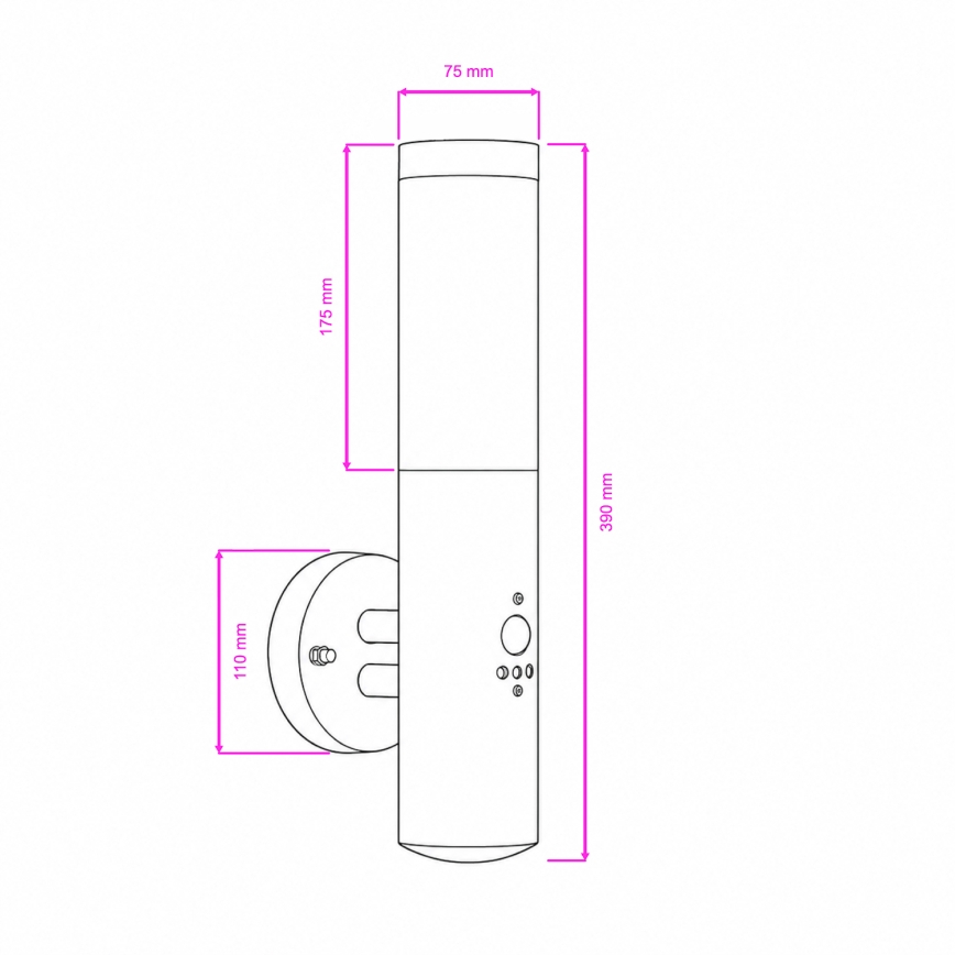 BRILAGI - Udendørs væglampe med sensor ELIA 1xE27/20W/230V IP44 mat krom