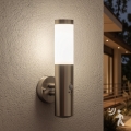 BRILAGI - Udendørs væglampe med sensor ELIA 1xE27/20W/230V IP44 mat krom