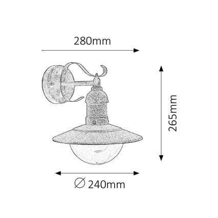 Brilagi - Udendørs væglampe MOLDE 1xE27/60W/230V IP44 bronze/patina