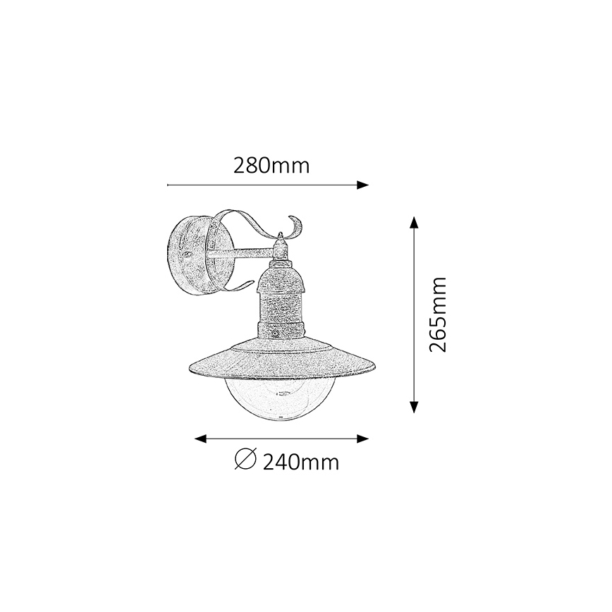 Brilagi - Udendørs væglampe MOLDE 1xE27/60W/230V IP44 bronze/patina