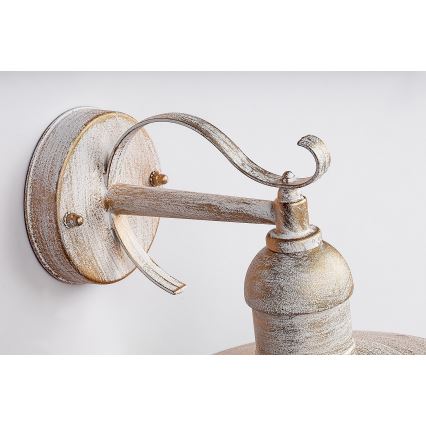 Brilagi - Udendørs væglampe MOLDE 1xE27/60W/230V IP44 hvid/patina