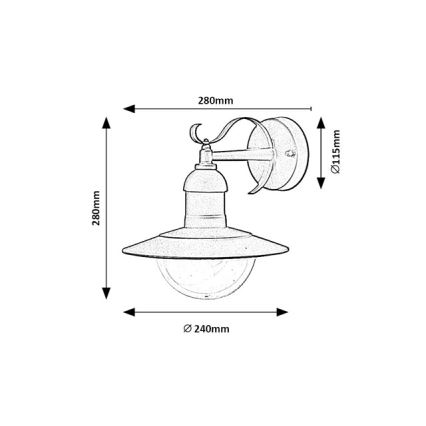 Brilagi - Udendørs væglampe MOLDE 1xE27/60W/230V IP44 sort
