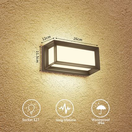 Brilagi - Udendørs væglampe PARKER 1xE27/60W/230V antracit IP44