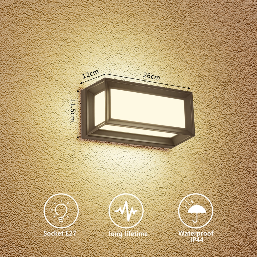 Brilagi - Udendørs væglampe PARKER 1xE27/60W/230V antracit IP44