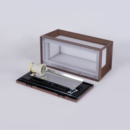 Brilagi - Udendørs væglampe PARKER 1xE27/60W/230V brun IP44