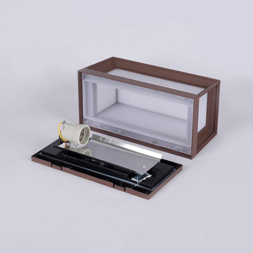 Brilagi - Udendørs væglampe PARKER 1xE27/60W/230V brun IP44