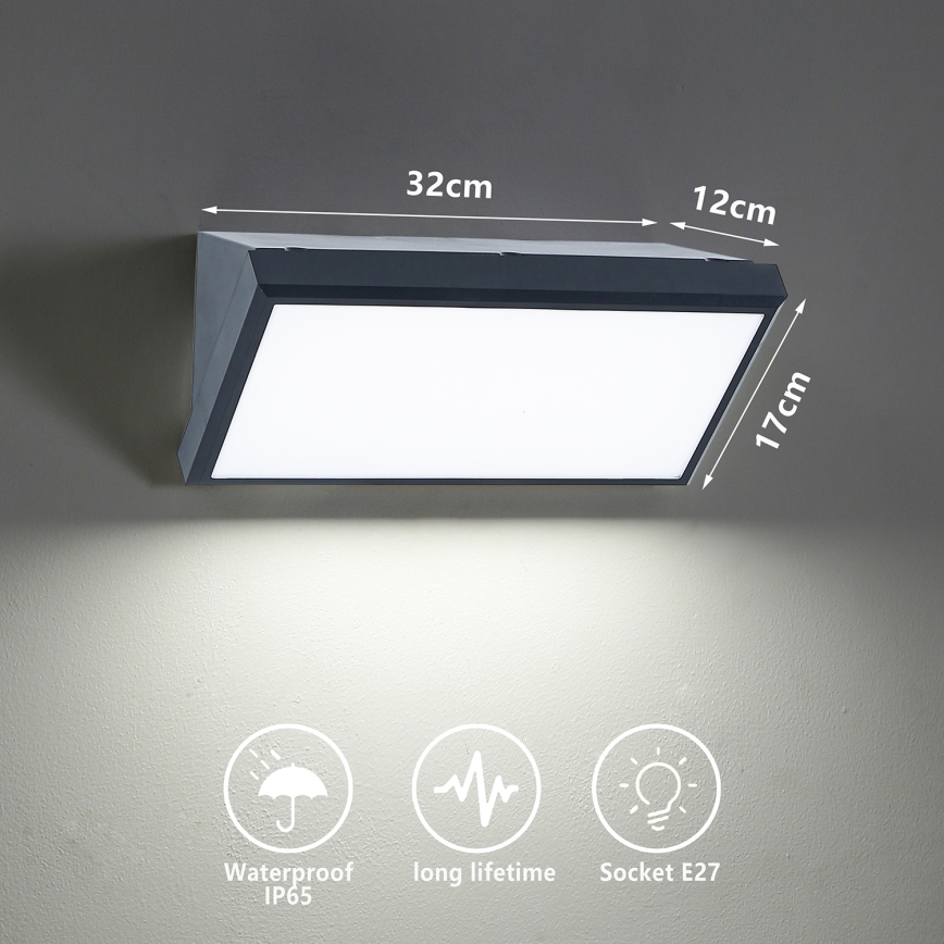 Brilagi - Udendørs væglampe TRIANGLE 1xE27/60W/230V antracit IP65