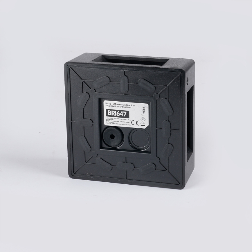 Brilagi - Udendørs vægmonteret LED-lampe QUADRAY LED/6W/230V sort IP54