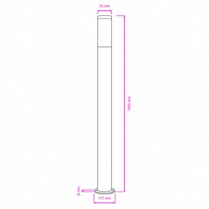 BRILAGI - Udendørslampe ELIA, 1 x E27 (20 W) / 230 V, IP44, 100 cm, mat krom