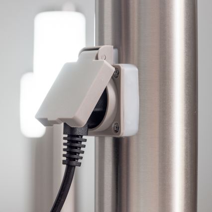 BRILAGI - Udendørslampe med stikkontakt ELIA 1xE27/20W/230V IP44 50 cm mat krom