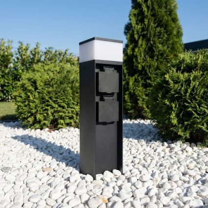 Brilagi - Udendørslampe med 2 SCHUKO-stik 1xG9/11W/230V IP44 sort