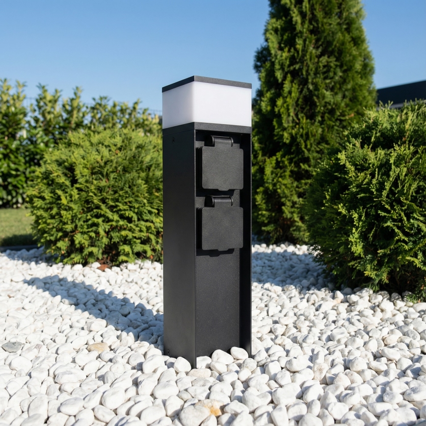 Brilagi - Udendørslampe med 2 SCHUKO-stik 1xG9/11W/230V IP44 sort