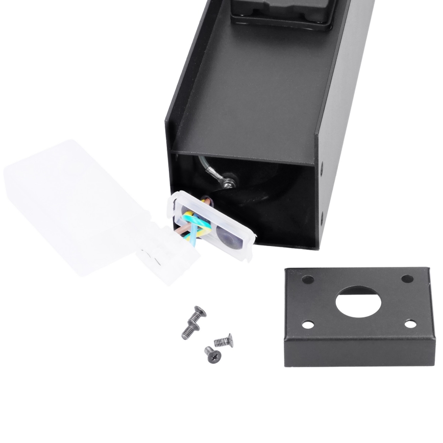 Brilagi - Udendørslampe med 2 SCHUKO-stik 1xG9/11W/230V IP44 sort