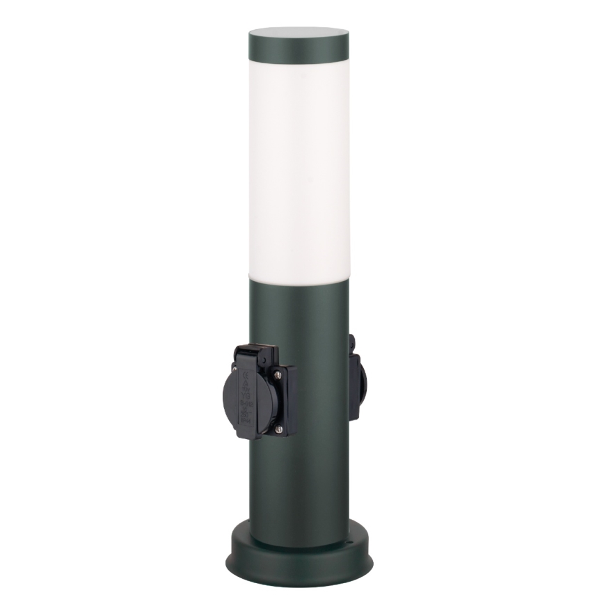 Brilagi - Udendørslampe med 2 SCHUKO-stik NOVA 1xE27/15W/230V 40 cm IP44 antracit