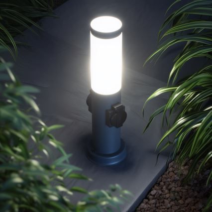 Brilagi - Udendørslampe med 2 SCHUKO-stik NOVA 1xE27/15W/230V 40 cm IP44 antracit