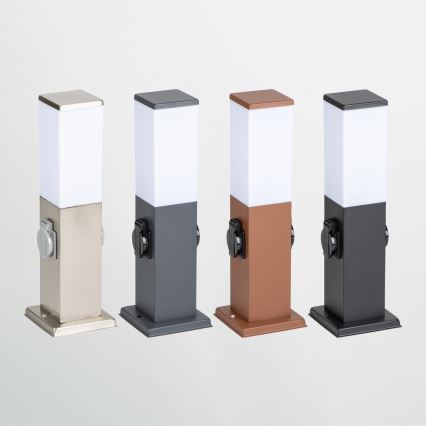 Brilagi - Udendørslampe NOVA med 2 SCHUKO-stik 1xE27/15W/230V 40 cm IP44 antracit
